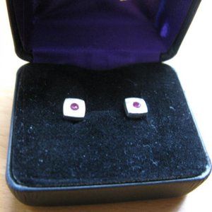 Silver and Garnet Earrings